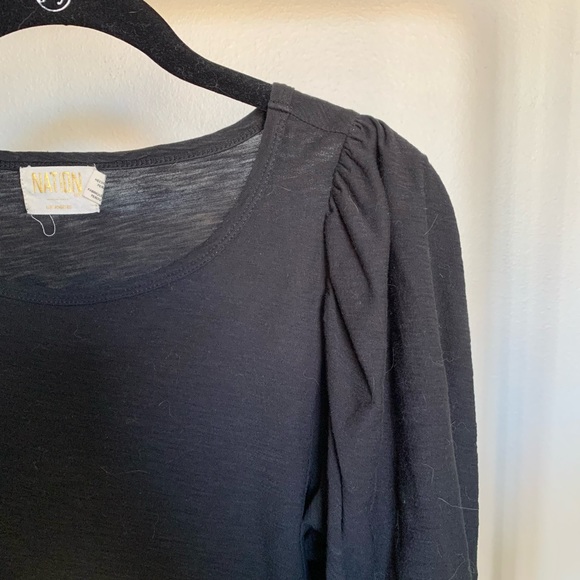 Nation Black Puff Sleeve Tee - Picture 5 of 5